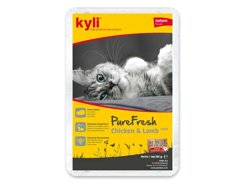 Kyli Nassfutter Pure Fresh Chicken & Lamb, 12 x 85 g – Bild 2