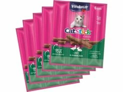Vitakraft Katzen-Snack Cat-Stick mini Ente & Kaninchen, 5 x 6 Stk.