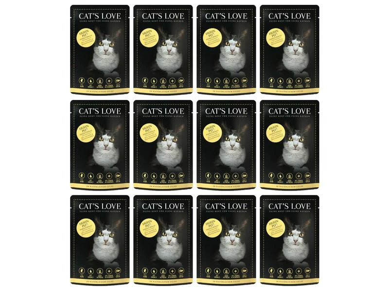 Cat's Love Nassfutter Adult Huhn, 12 x 85 g