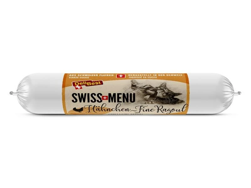 DeliBest Nassfutter Swiss Menu FineRagout Hähnchen, 120 g