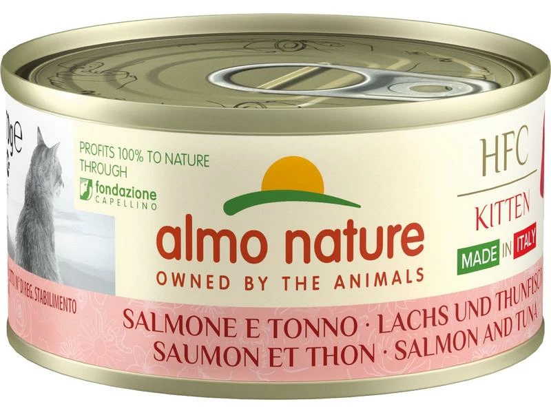 Almo Nature Nassfutter HFC Complete Kitten Lachs & Thunfisch, 24x70g – Bild 2