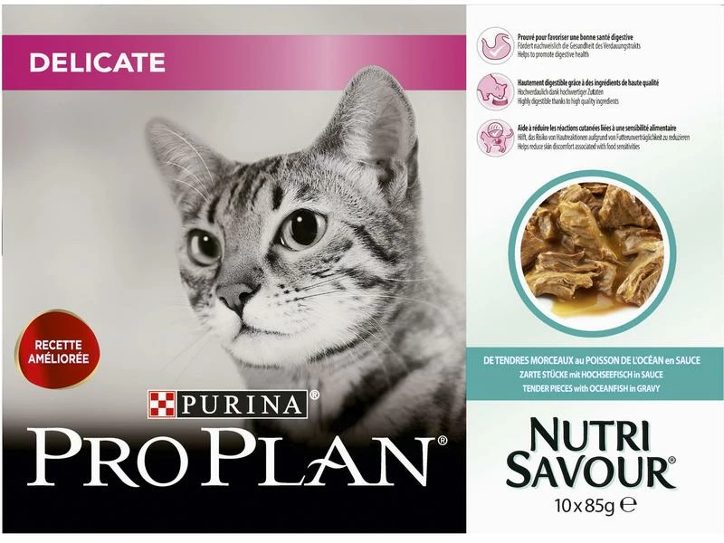 Purina Pro Plan Nassfutter Delicate Ocean Fisch, 10 x 85 g