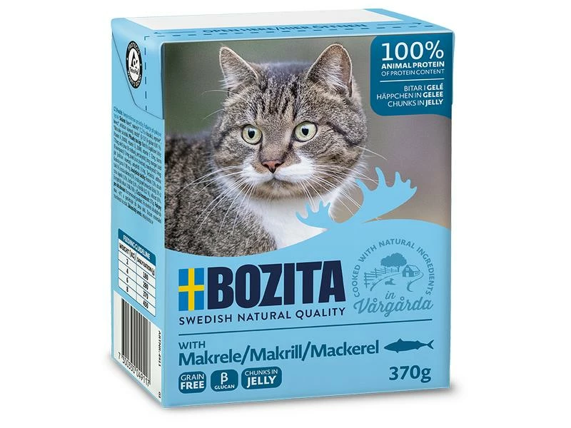 Bozita Nassfutter Häppchen in Gelée mit Makrele, 16 x 370 g – Bild 2