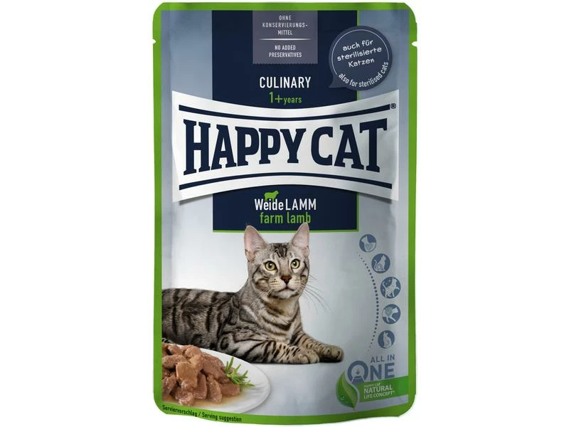 Happy Cat Nassfutter Meat in Sauce Culinary Weide-Lamm, 24 x 85 g – Bild 2