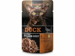 Leonardo Cat Food Nassfutter Ente & Pulled Beef, 70 g