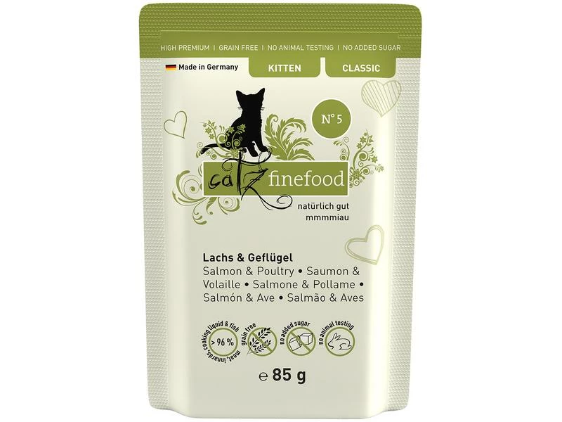 Catz finefood Nassfutter Kitten No.05 Lachs & Geflügel, 85 g