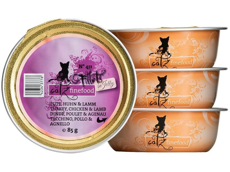 Catz finefood Nassfutter Fillets No.411 Pute, Huhn & Lamm, 12 x 85 g – Bild 2