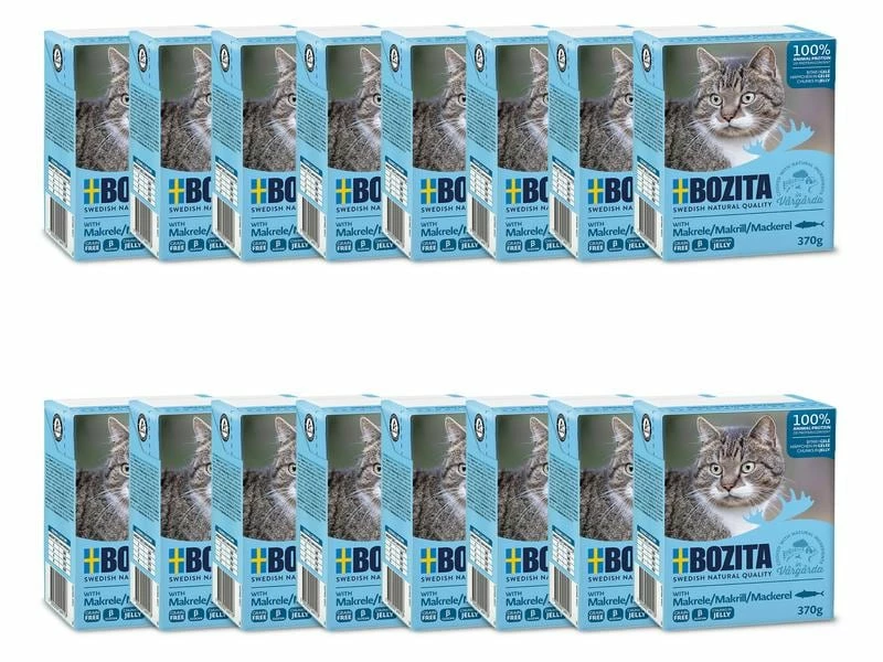 Bozita Nassfutter Häppchen in Gelée mit Makrele, 16 x 370 g