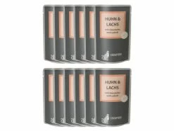 Escapure Nassfutter Pouch Huhn & Lachs, 12 x 100 g