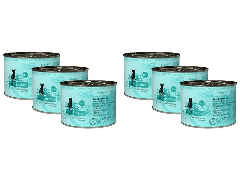 Catz finefood Nassfutter No.21 Wild & Rotbarsch, 6 x 200 g