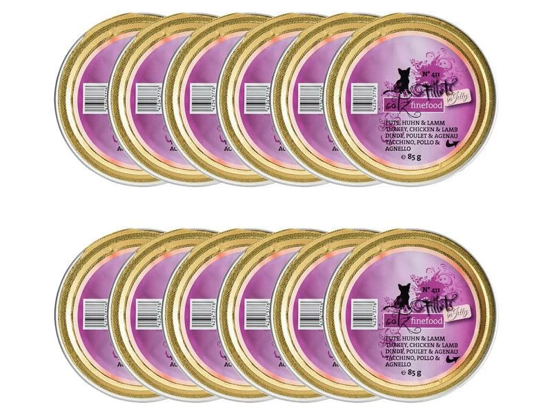 Catz finefood Nassfutter Fillets No.411 Pute, Huhn & Lamm, 12 x 85 g