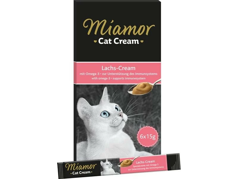Miamor Katzen-Snack Lachs-Cream, 6 x 15 g