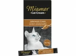 Miamor Katzen-Snack Leberwurst Cream, 6 x 15 g