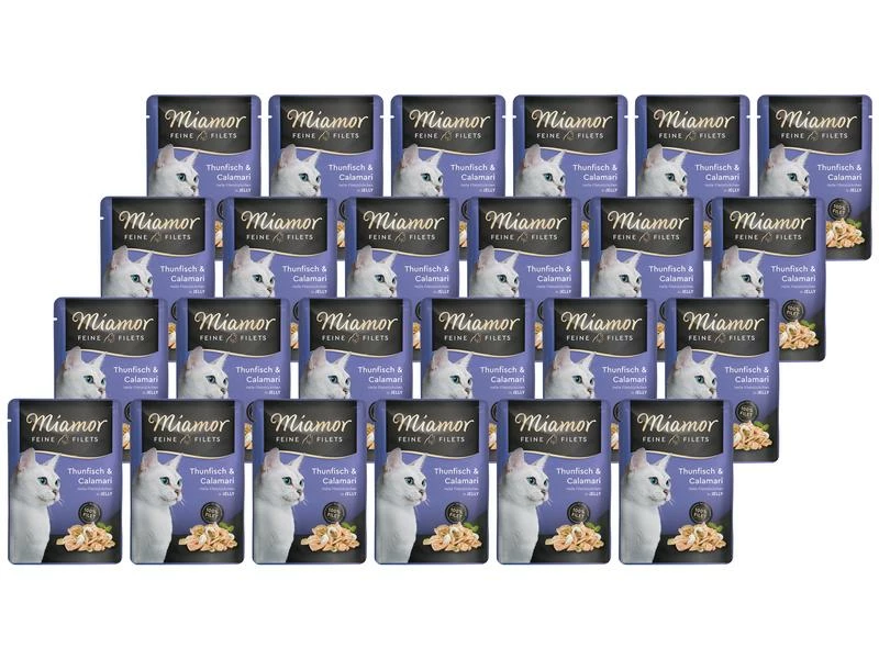Miamor Nassfutter Feine Filets Thun & Calamari in Gelée, 24 x 100 g