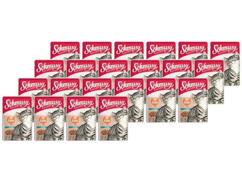 Schmusy Nassfutter Ragout Huhn Sauce, 22 x 100 g