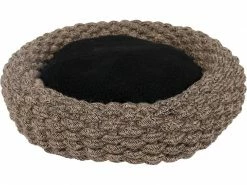 Duvoplus Katzenbett Korb Espresso Baumwolle, Ø 54 cm, schwarz-braun