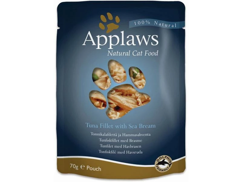 Applaws Nassfutter Pouch Thunfisch & Seebrasse, 12 x 70 g – Bild 2
