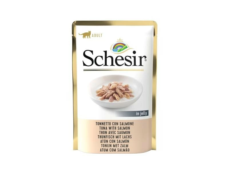 Schesir Nassfutter Thunfisch & Lachs in Gelée, 85 g