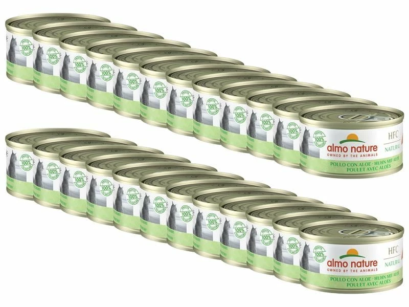 Almo Nature Nassfutter HFC Natural Huhn mit Aloe, 24 x 70 g