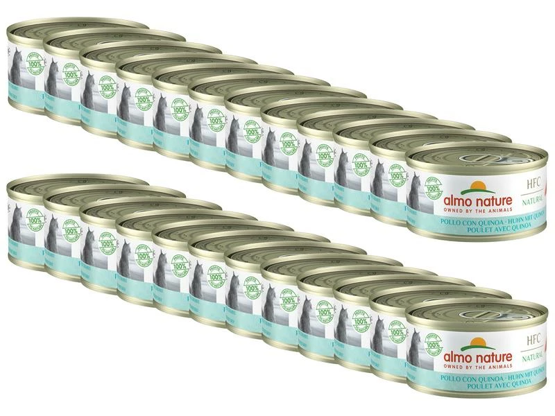 Almo Nature Nassfutter HFC Natural Huhn mit Quinoa, 24 x 70 g