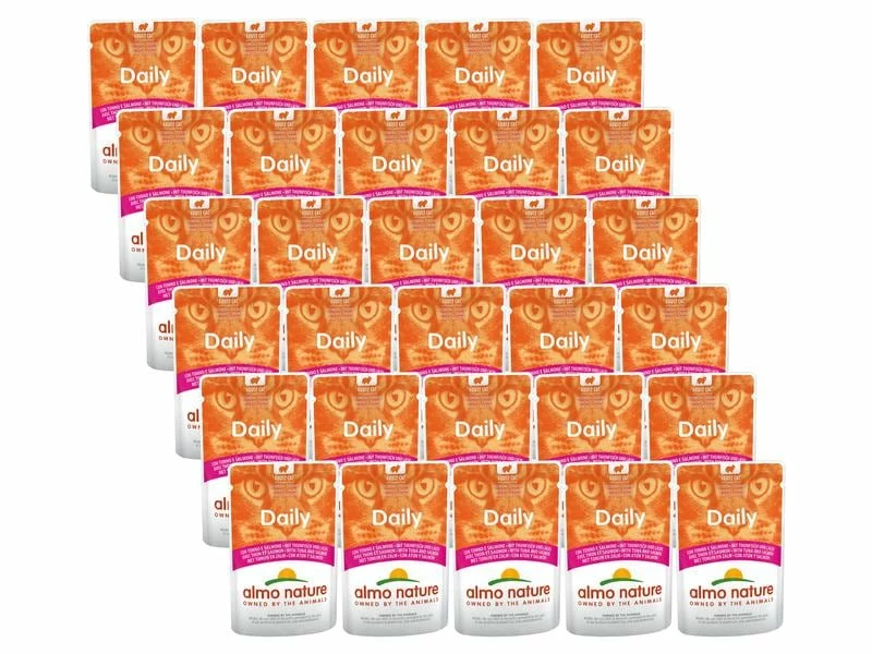 Almo Nature Nassfutter Daily mit Thunfisch und Lachs, 30 x 70 g