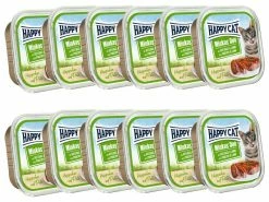 Happy Cat Nassfutter Minkas Duo Häppchen Geflügel & Lamm, 12 x 100 g