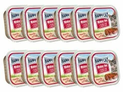 Happy Cat Nassfutter Minkas Duo Häppchen Geflügel & Rind, 12 x 100 g
