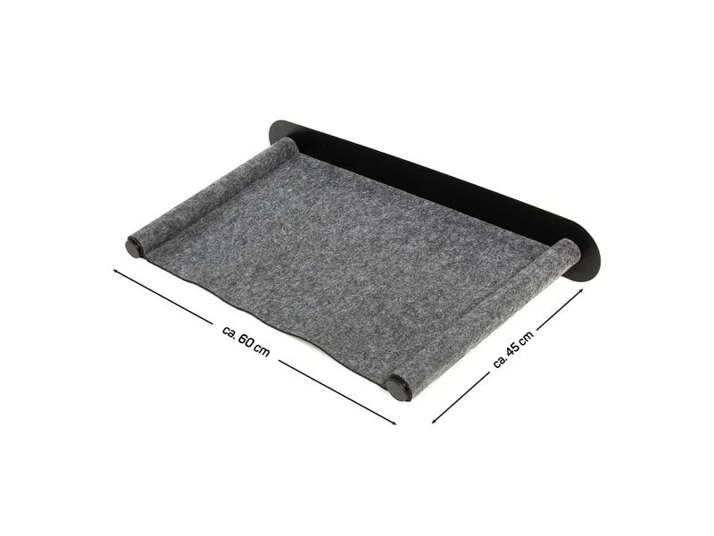 CanadianCat Katzenbett Filz-Hängematte mit Wandmontage Anthrazit – Bild 9