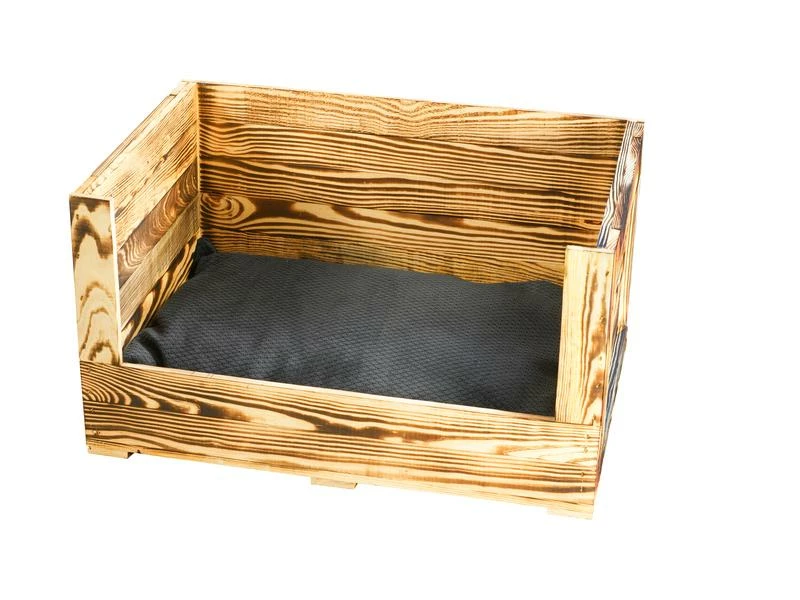 Holz Zollhaus Katzenbett Vintage geflammt, 59 x 40 x 33 cm – Bild 2