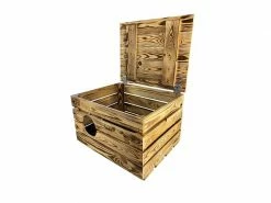 Holz Zollhaus Korbhöhle Vintage geflammt, 50 x 40 x 32 cm