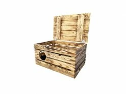 Holz Zollhaus Korbhöhle Vintage geflammt XXL, 59 x 40 x 32 cm