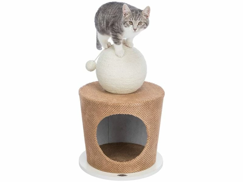 Trixie Kuschelhöhle mit Kratzball, Ø 36 x 50 cm, Taupe – Bild 3