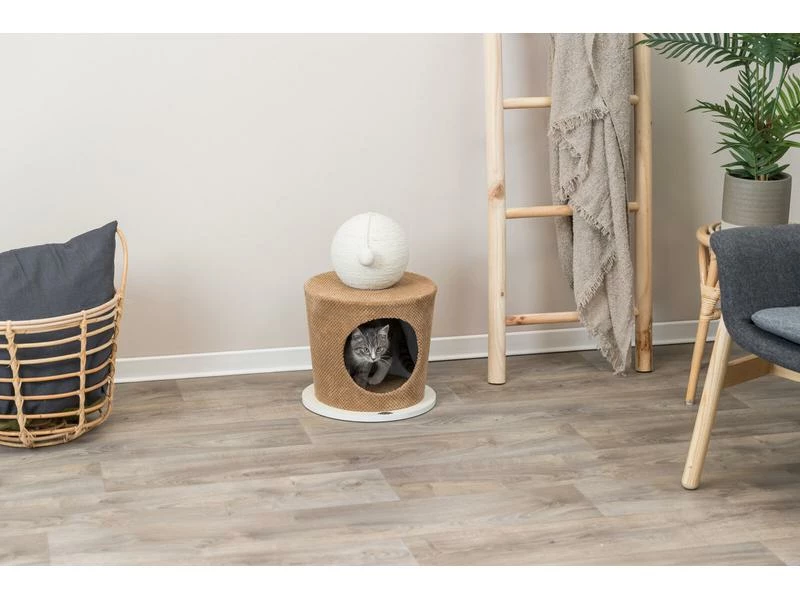 Trixie Kuschelhöhle mit Kratzball, Ø 36 x 50 cm, Taupe – Bild 7