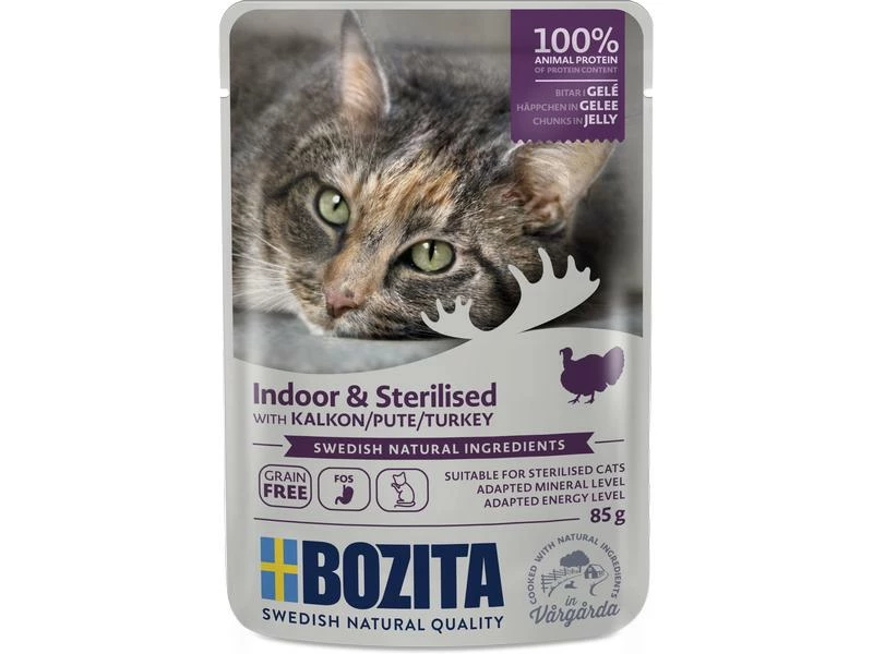 Bozita Nassfutter Pouch Häppchen in Gelée, Pute, 85 g