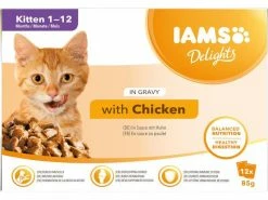Iams Nassfutter Delights Kitten Huhn 12 x 85g in Sauce