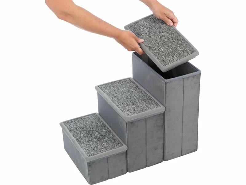 Trixie Katzenmöbel Höhle Harvey mit Treppe, Grau – Bild 5