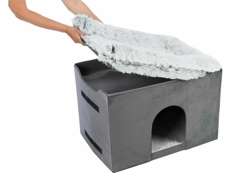 Trixie Katzenmöbel Höhle Harvey mit Treppe, Grau – Bild 7