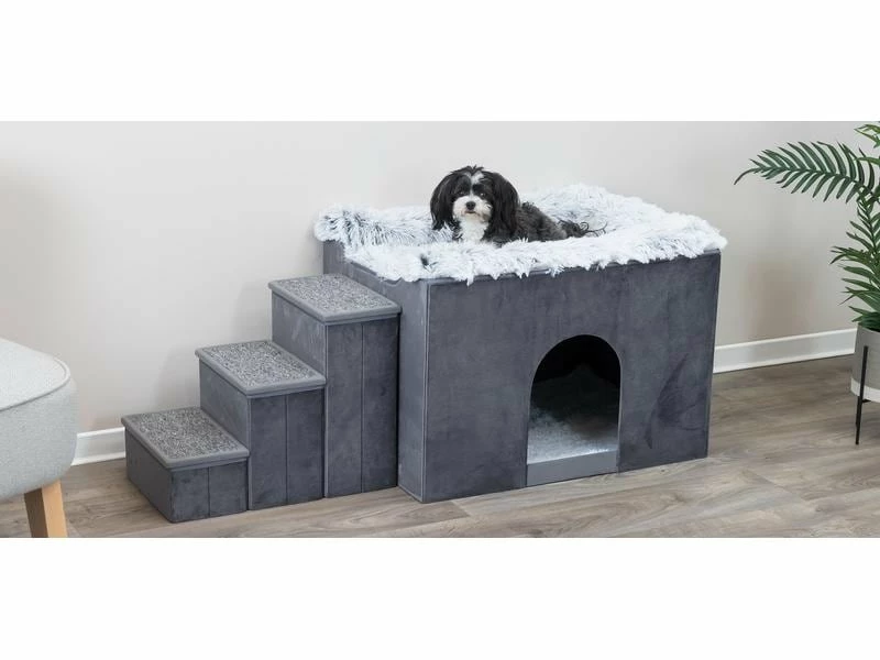 Trixie Katzenmöbel Höhle Harvey mit Treppe, Grau – Bild 8