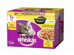Whiskas Nassfutter 1+ Geflügel Auswahl in Gelée, 24 x 85g