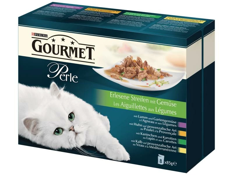 Purina Nassfutter Gourmet Perle mit Gemüse, 8 x 85 g