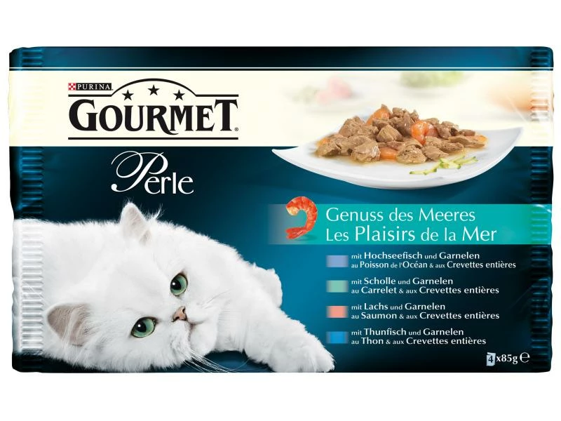 Purina Nassfutter Gourmet Perle Genuss des Meeres, 4 x 85 g