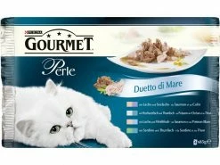 Purina Nassfutter Gourmet Perle Lachs & Seelachs, 4 x 85 g