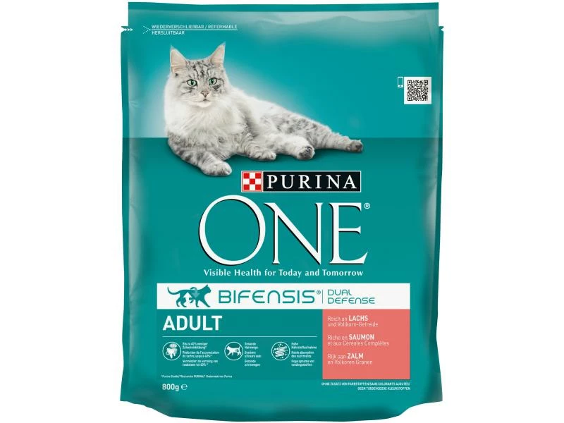 Purina ONE Trockenfutter Adult Lachs & Vollkorn, 800 g