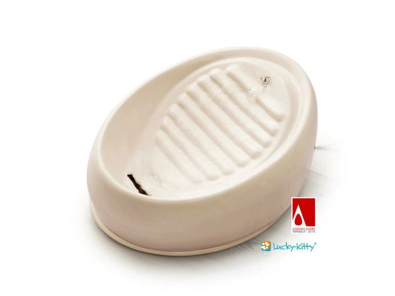 Lucky-Kitty Wasserautomat Keramik Hellbraun