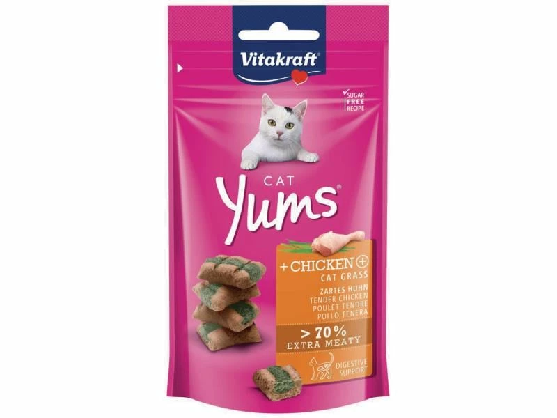 Vitakraft Katzen-Snack Cat Yums® Huhn & Katzengras 9 x 40 g – Bild 2