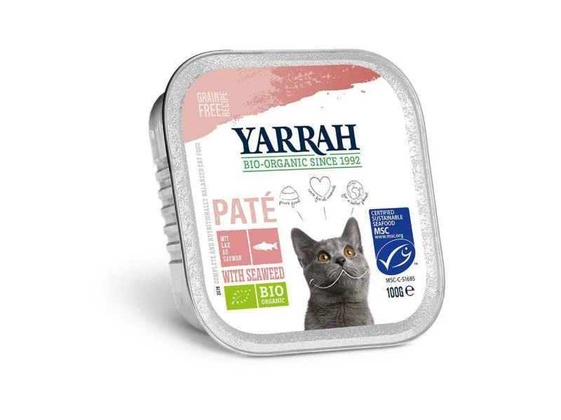Yarrah Bio-Nassfutter Paté mit Lachs, 16 x 100 g – Bild 2