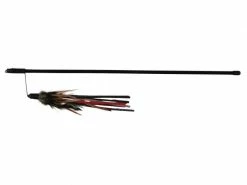 Trixie Katzen-Spielangel 50 cm mit Lederbändchen und Federn